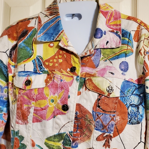 Chicos floral denium jacket - Picture 2 of 9